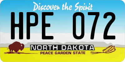ND license plate HPE072