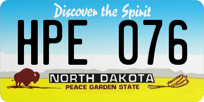 ND license plate HPE076