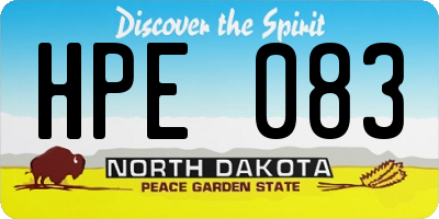 ND license plate HPE083
