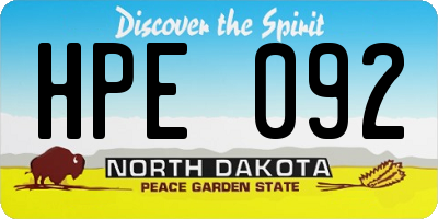 ND license plate HPE092