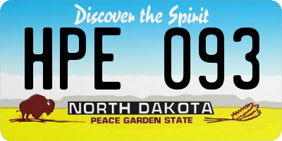 ND license plate HPE093