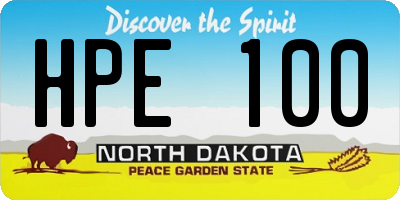 ND license plate HPE100