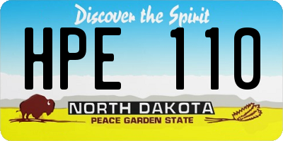 ND license plate HPE110