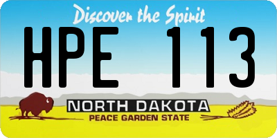 ND license plate HPE113