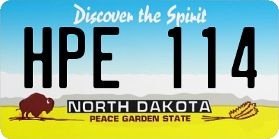 ND license plate HPE114