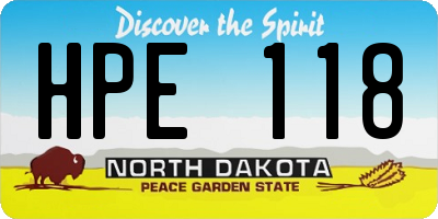 ND license plate HPE118