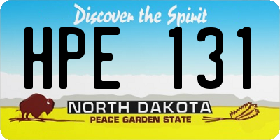 ND license plate HPE131