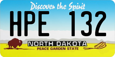 ND license plate HPE132