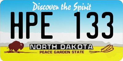 ND license plate HPE133
