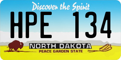 ND license plate HPE134