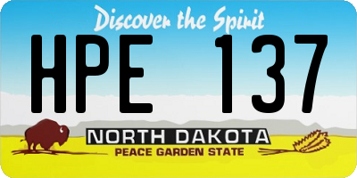 ND license plate HPE137