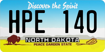 ND license plate HPE140