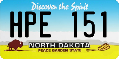 ND license plate HPE151