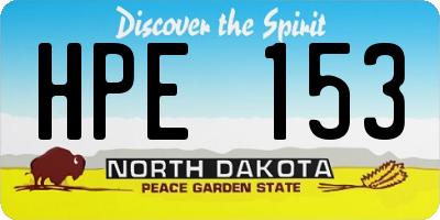 ND license plate HPE153