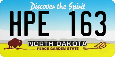 ND license plate HPE163