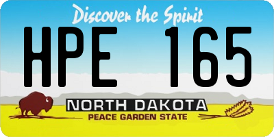 ND license plate HPE165