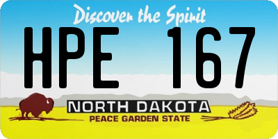 ND license plate HPE167