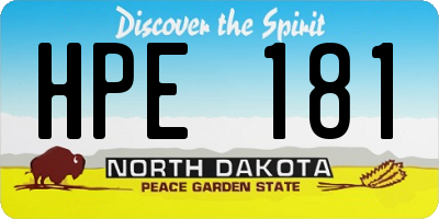 ND license plate HPE181