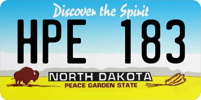 ND license plate HPE183