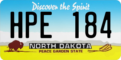 ND license plate HPE184