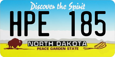 ND license plate HPE185