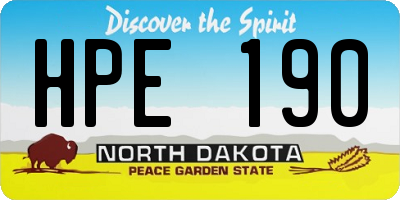 ND license plate HPE190