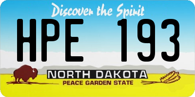 ND license plate HPE193