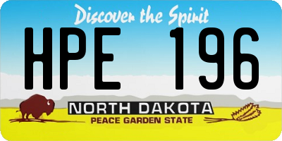 ND license plate HPE196