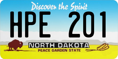 ND license plate HPE201