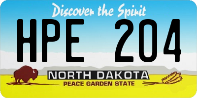 ND license plate HPE204