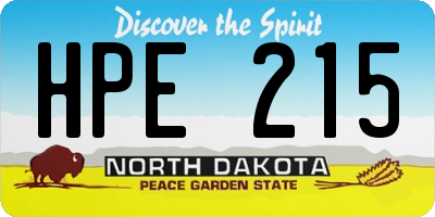 ND license plate HPE215