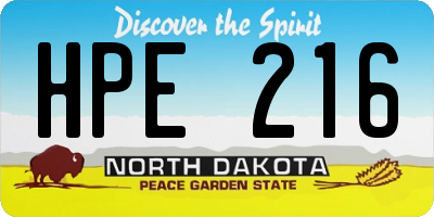 ND license plate HPE216