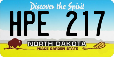 ND license plate HPE217