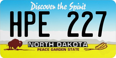 ND license plate HPE227