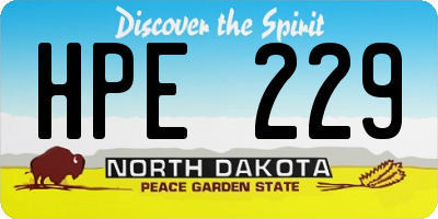 ND license plate HPE229