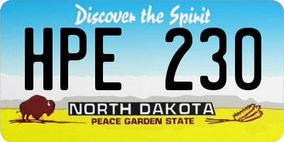 ND license plate HPE230