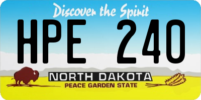 ND license plate HPE240