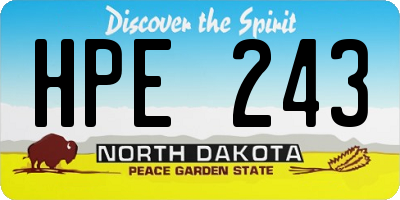 ND license plate HPE243