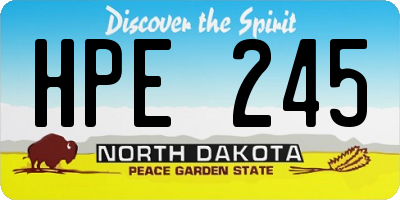ND license plate HPE245