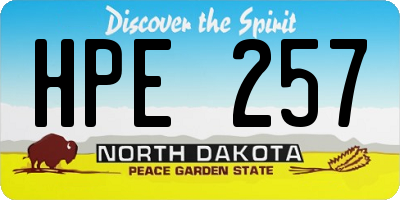 ND license plate HPE257