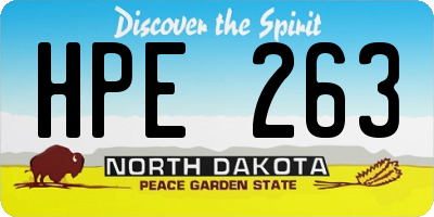 ND license plate HPE263