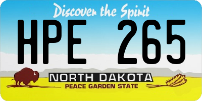 ND license plate HPE265