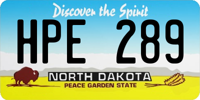 ND license plate HPE289