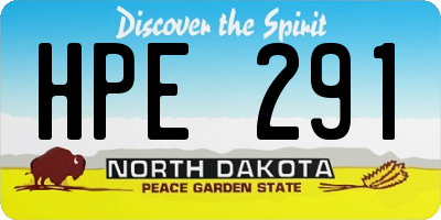 ND license plate HPE291