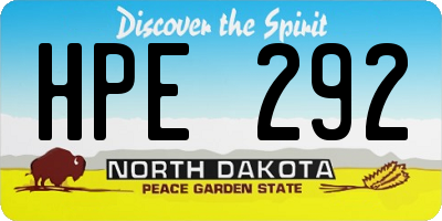 ND license plate HPE292
