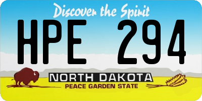 ND license plate HPE294