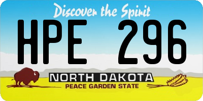 ND license plate HPE296