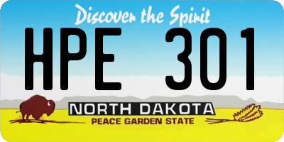 ND license plate HPE301