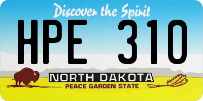 ND license plate HPE310
