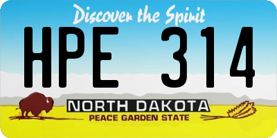ND license plate HPE314